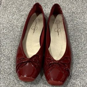 Scarlet Patent Red Flats